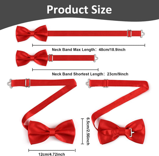 12 Pcs Bow Tie, Pre-tied Bow Ties for Men Women Boys, Adjustable Clip Bowtie, for Costume Wedding Party Decoration