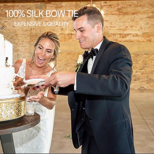 100% Silk Mens Bowtie Self Tie Bow Tie Bowtie Tuxedo Wedding Solid Color Formal Bow Ties for Man Many Colors