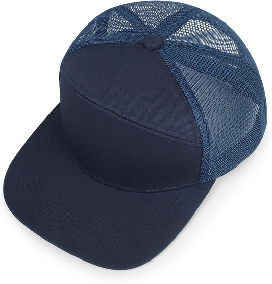 3Pcs Trucker Hats 7 Panel Blank Snapback Flat Brim Cap for Women Men