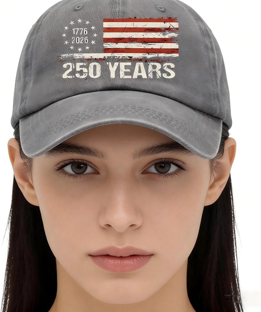 250th Anniversary USA Hat, Adjustable 250th Anniversary USA Retro Baseball Hat