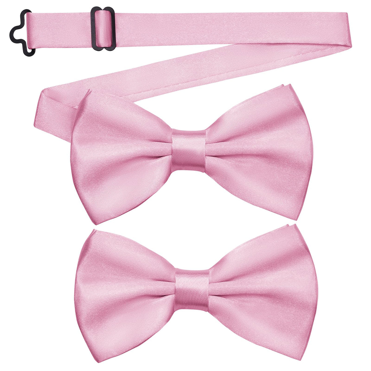 2PCS Adjustable Bow Ties for Men Solid Pre-Tied For Wedding Prom