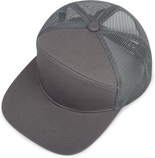 3Pcs Trucker Hats 7 Panel Blank Snapback Flat Brim Cap for Women Men
