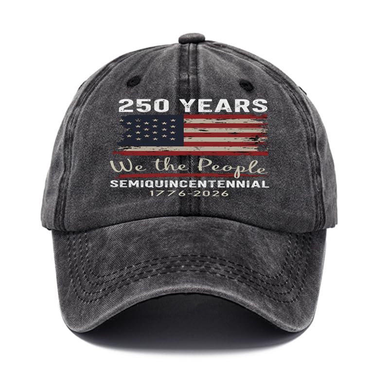 250th Anniversary USA Hat, Adjustable 250th Anniversary USA Retro Baseball Hat