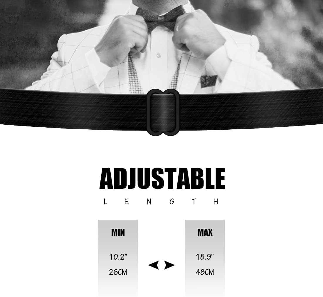 Rhinestone Bow Ties for men, Adjustable Length Sequin Pre-Tied Bow Ties