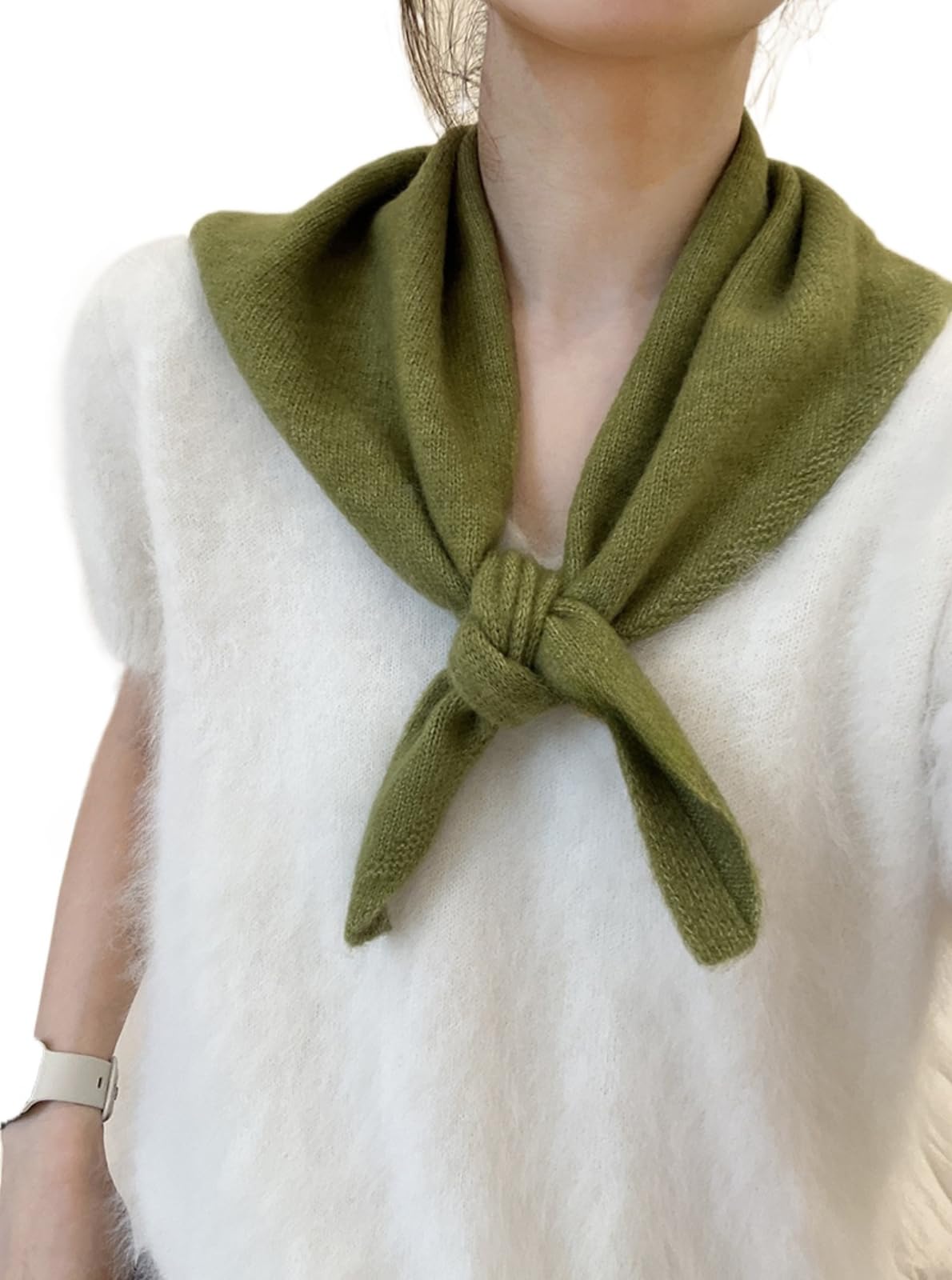 Knitted Triangle Scarf for Women Y2k Head Scarf Downtown Girl Aesthetic Accessories Streetwear Triangle Shawl