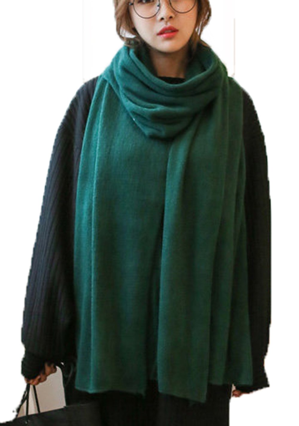 Wander Agio Womens Warm Winter Infinity Scarves Set Blanket Scarf Pure Color