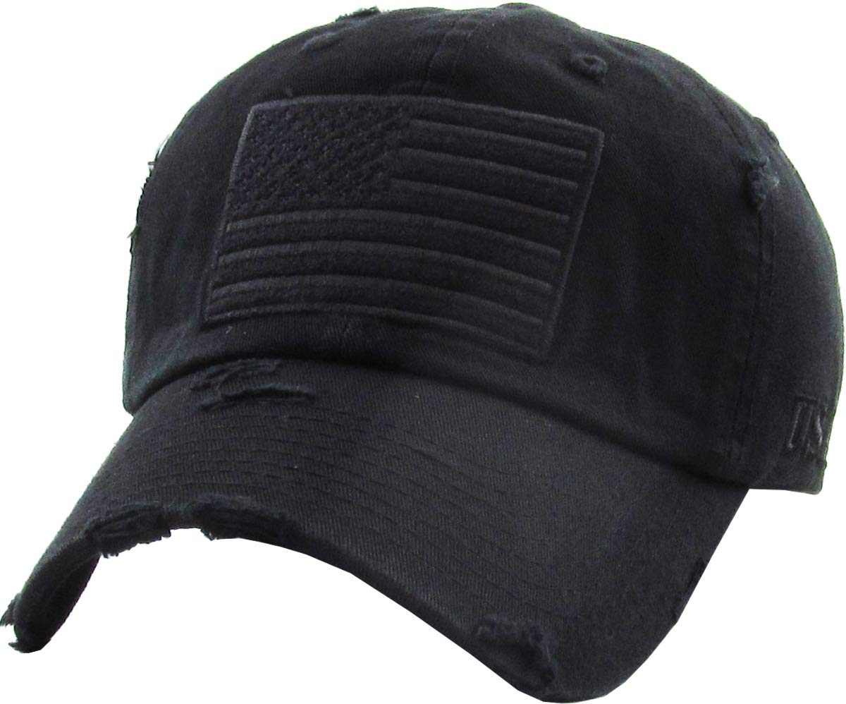 KBETHOS Flag USA America Military Thin Blue Line Thin Red Line Vintage Distressed Baseball Cap Dad Hat Unisex Adjustable…
