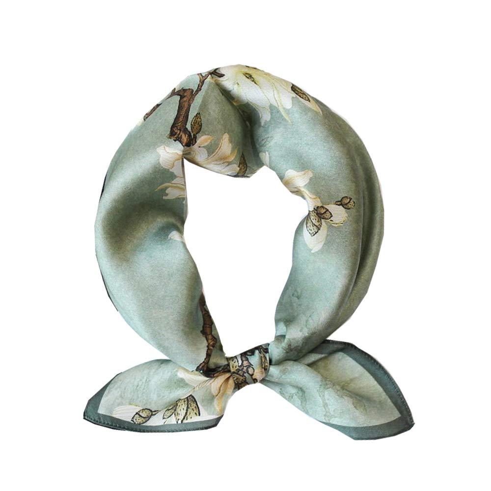 ANDANTINO 100% Mulberry Silk Scarf -21” Square Neckerchief with Gift Packed