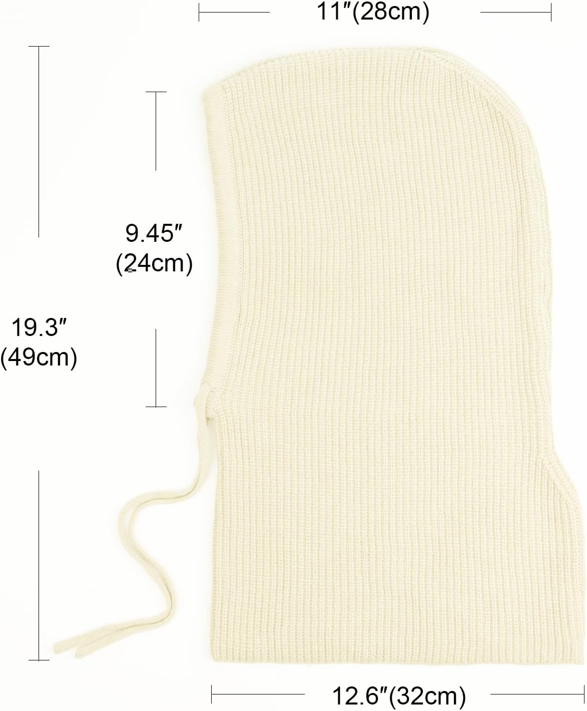 Hooded Scarf Hat Knit Balaclava Women Beanie Skull Cap with Drawstring Warm Winter Hats for Women Men Outdoor Sports