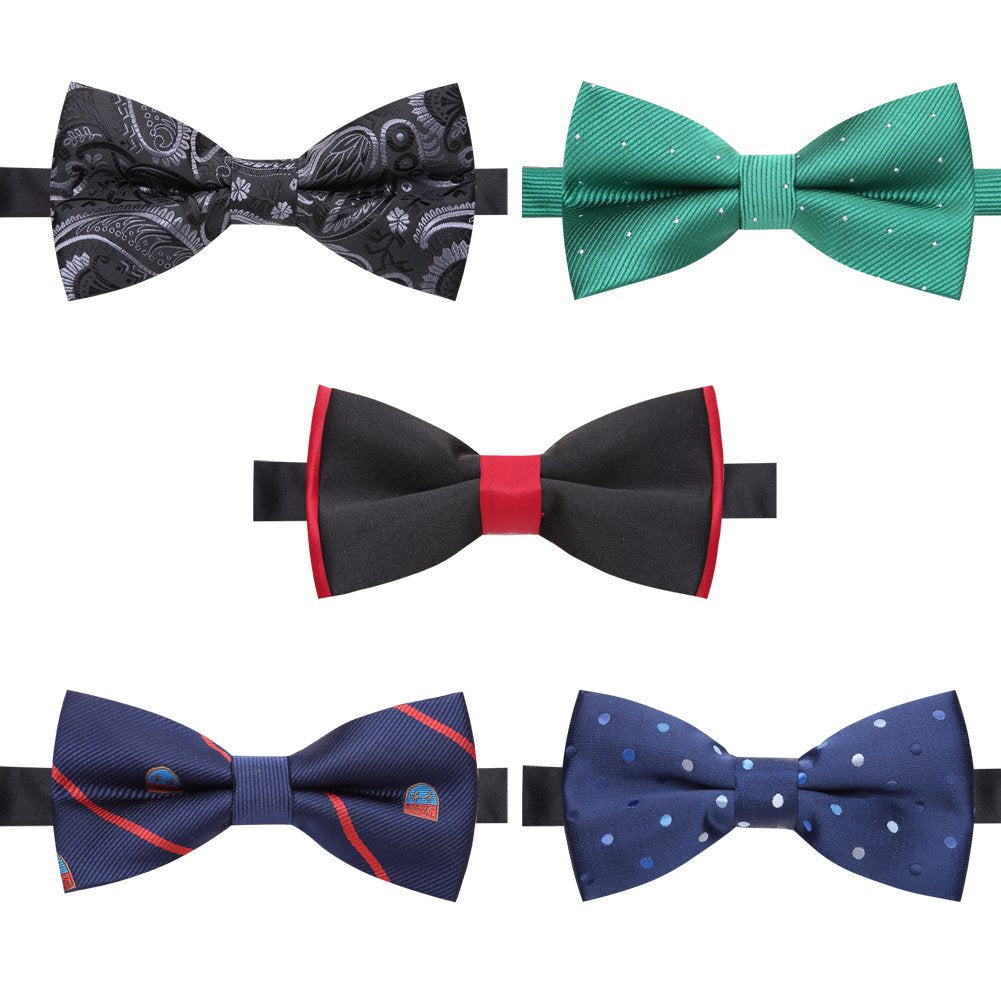 AUSKY 8 PACKS Elegant Adjustable Pre-tied Bow Ties for Men Boys (1&4&5&6&8 Pack for option)