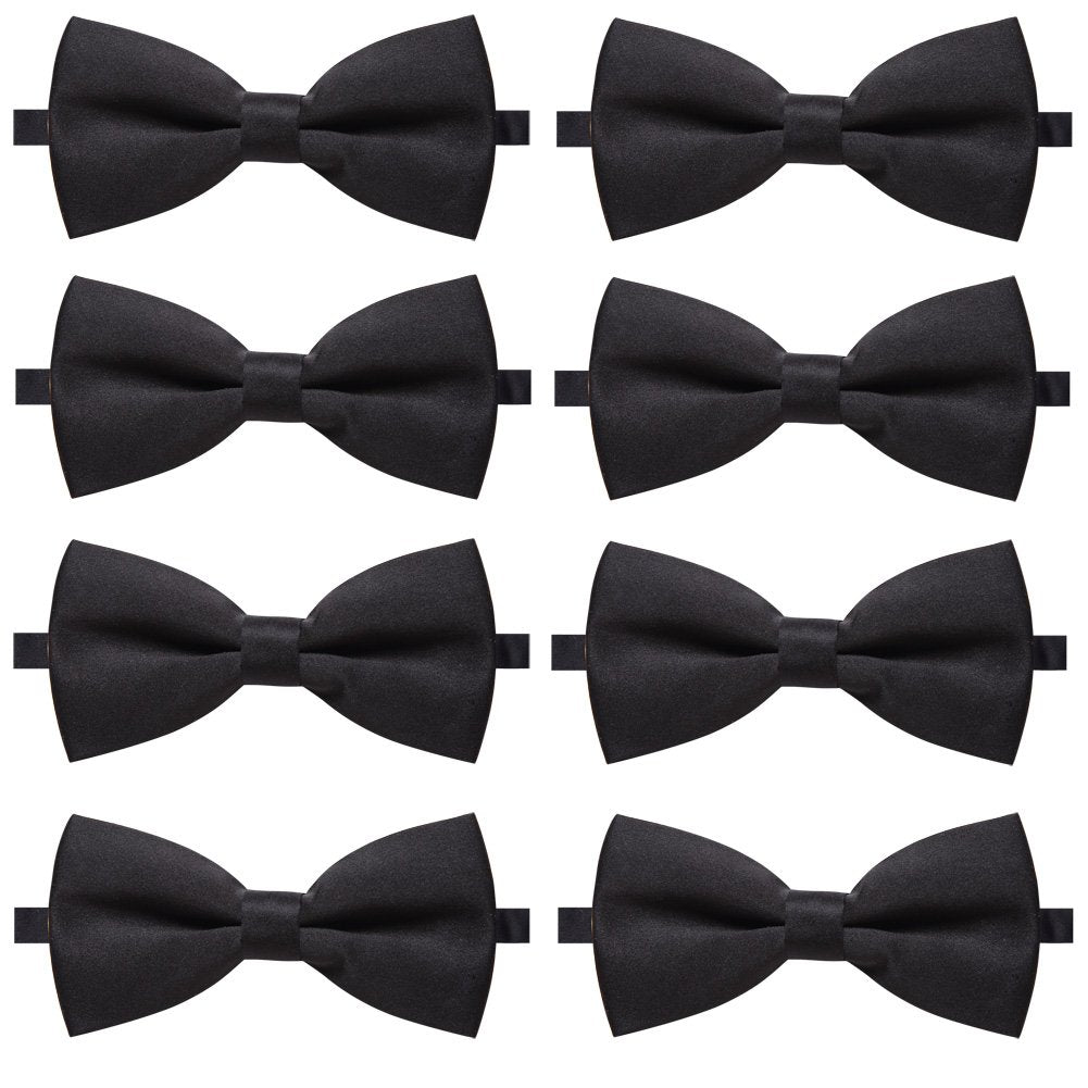 AUSKY 8 PACKS Elegant Adjustable Pre-tied Bow Ties for Men Boys (1&4&5&6&8 Pack for option)