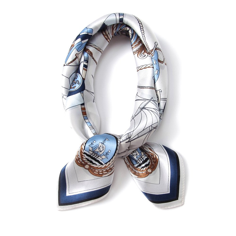 ANDANTINO 100% Mulberry Silk Scarf -21” Square Neckerchief with Gift Packed