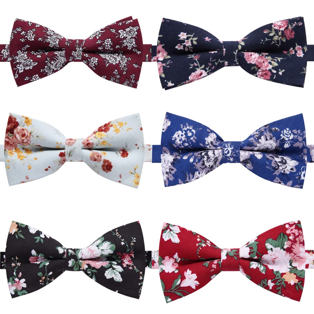 AUSKY 8 PACKS Elegant Adjustable Pre-tied Bow Ties for Men Boys (1&4&5&6&8 Pack for option)