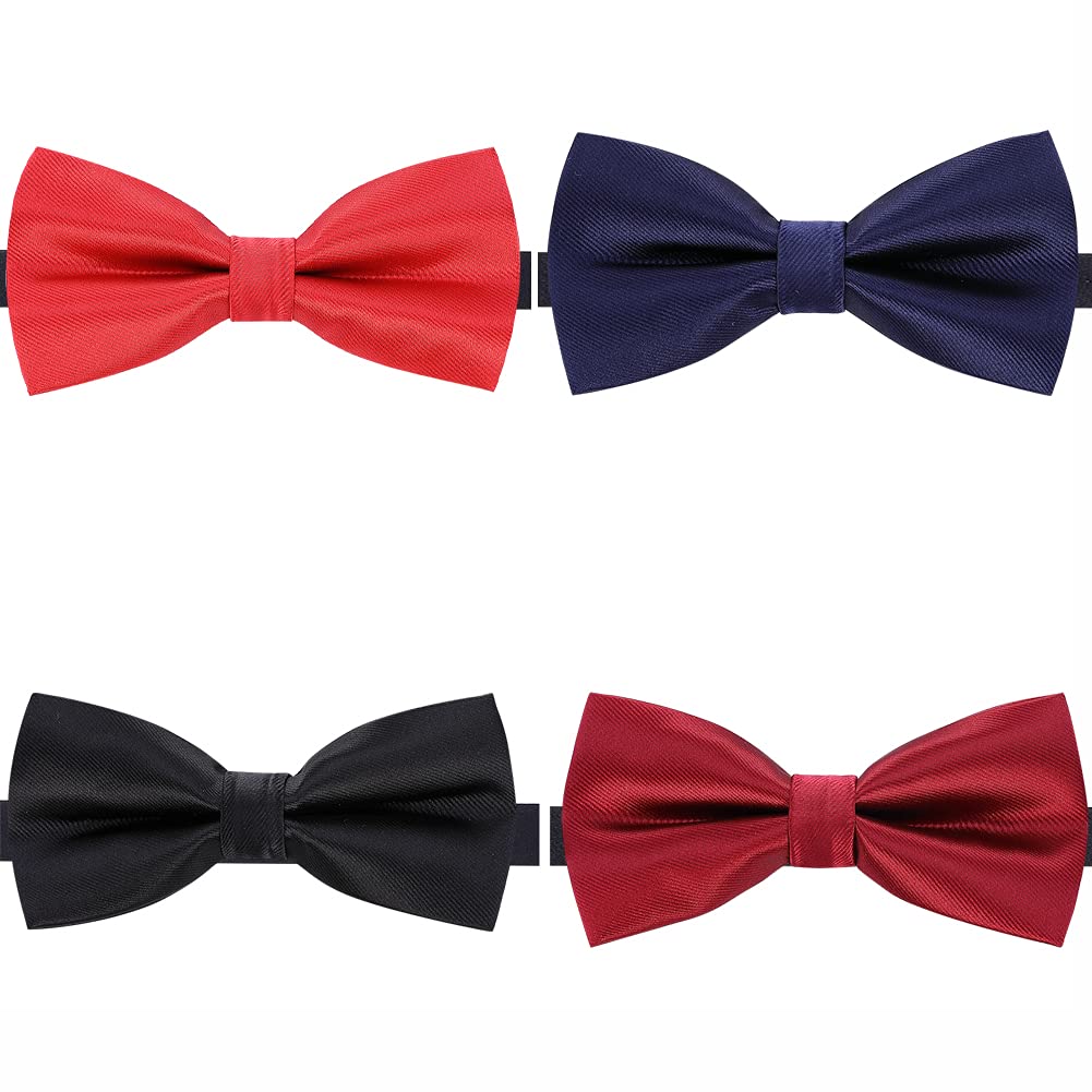 AUSKY 8 PACKS Elegant Adjustable Pre-tied Bow Ties for Men Boys (1&4&5&6&8 Pack for option)