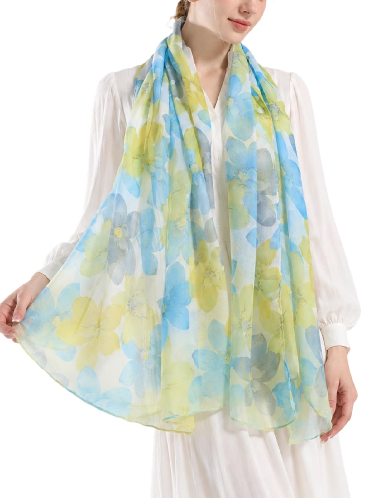vimate Lightweight Scarf for Women Fashion Head Cover Hijab Cotton Voile Scarf Shawl Wrap for Spring Fall Winter Season