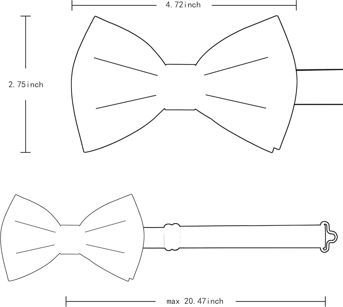 Branduce Solid Color Pre-tied Bow Tie Quality Adjustable Bowtie for Men Party Wedding