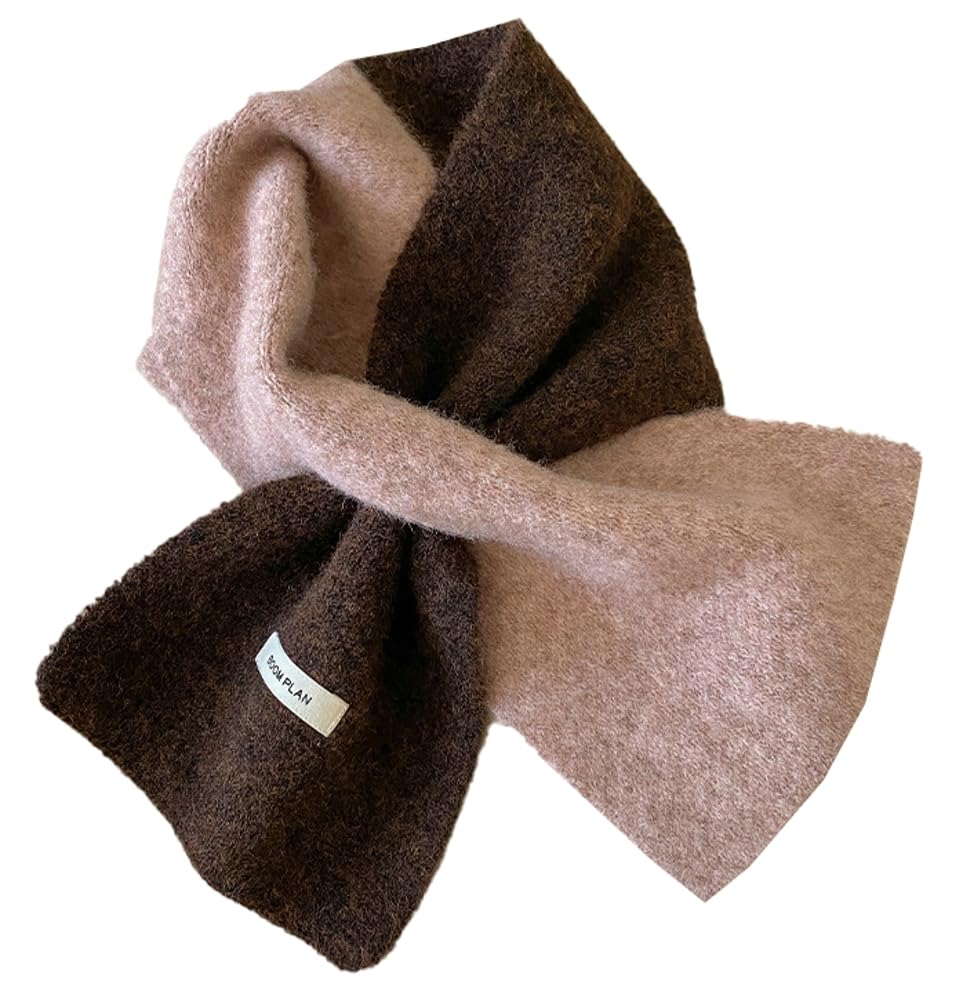 Chic Splicing Knitted Scarf for Women Warm Winter Neck Wrap Fashion Versatile Neck Warmer for Daily Wear