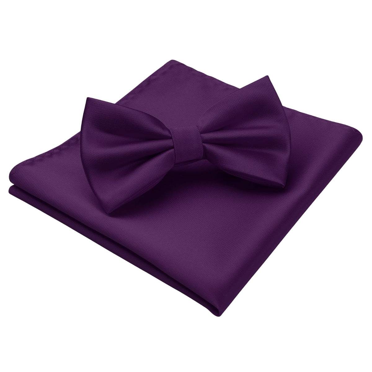 HISDERN Bow Ties for Men Solid Color Pre-Tie Bow Tie and Pocket Square Set Classic Formal Tuxedo Bowties for Wedding Party