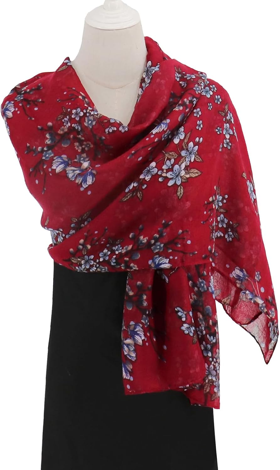 vimate Lightweight Scarf for Women Fashion Head Cover Hijab Cotton Voile Scarf Shawl Wrap for Spring Fall Winter Season