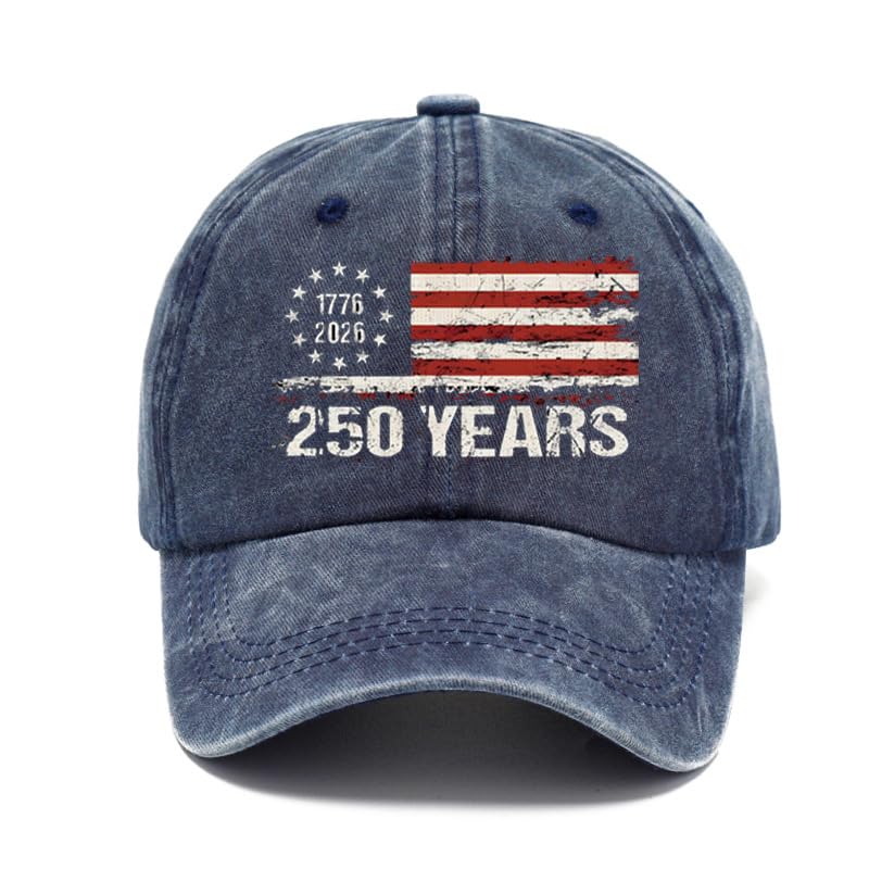250th Anniversary USA Hat, Adjustable 250th Anniversary USA Retro Baseball Hat