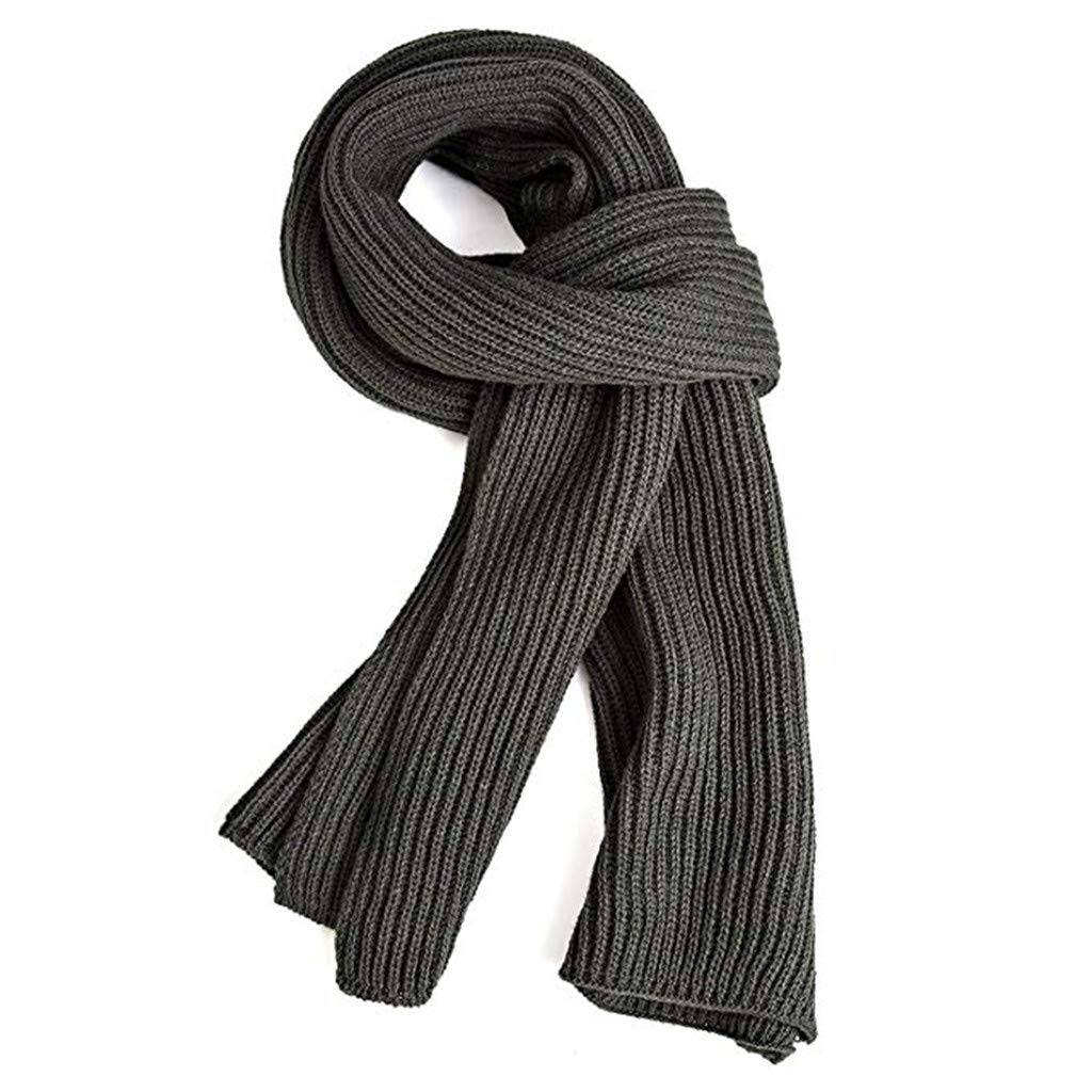 EONPOW Warm Autumn and Winter Scarf, Unisex Pure Color Winter Neck Warm Knitting Yarn Scarf