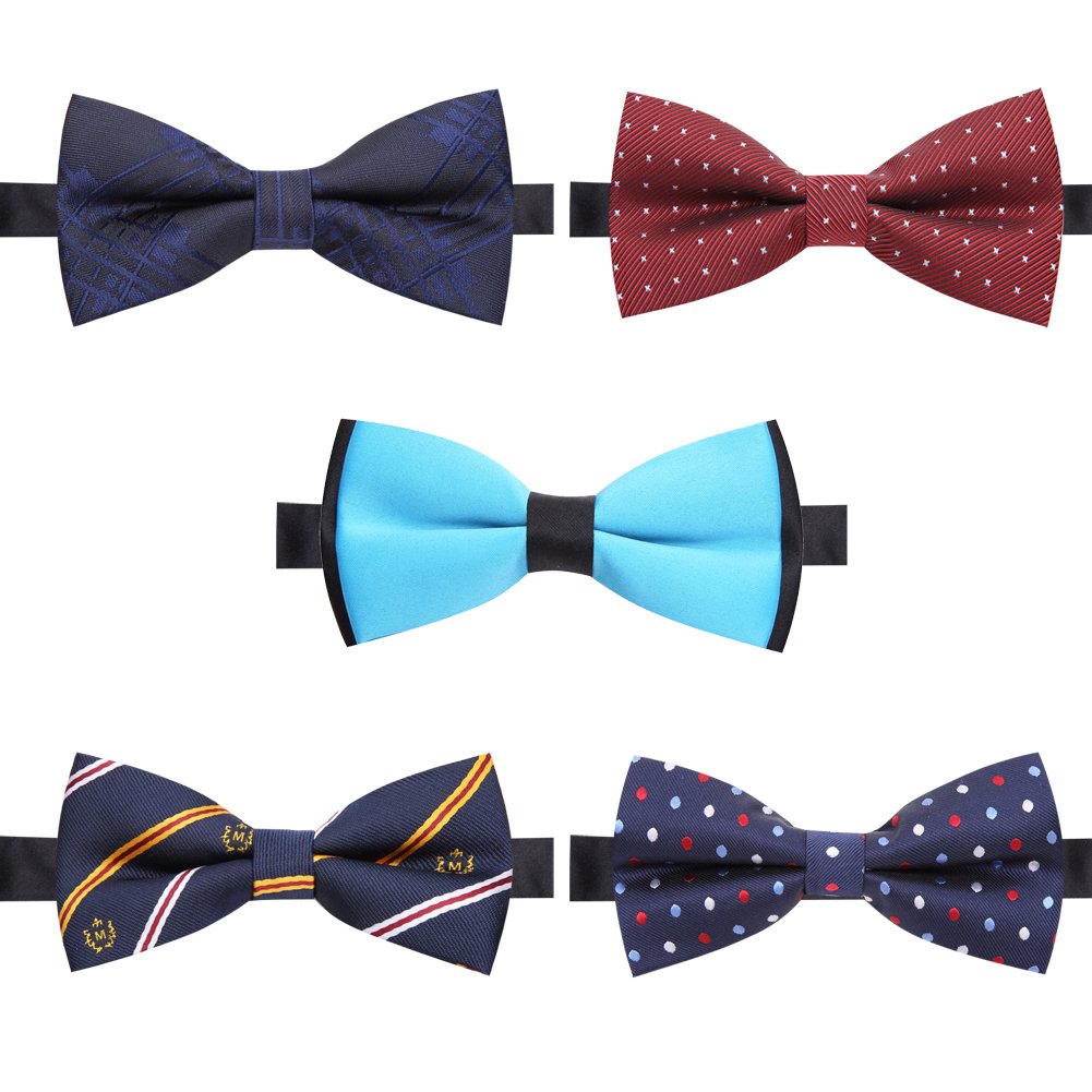 AUSKY 8 PACKS Elegant Adjustable Pre-tied Bow Ties for Men Boys (1&4&5&6&8 Pack for option)