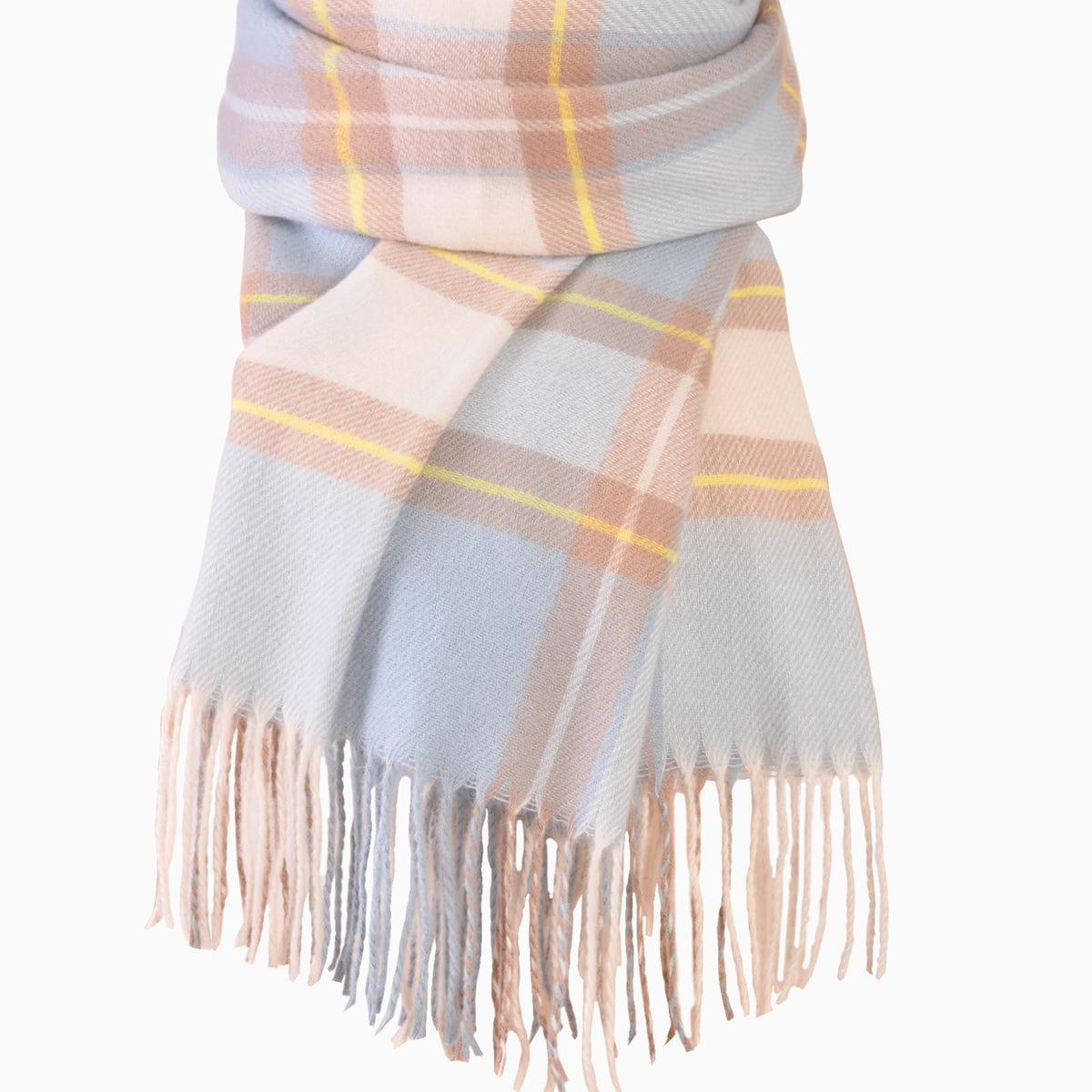 Trifabricy Womens Winter Scarf, Plaid Blanket Scarf, Cozy Pashmina Shawl