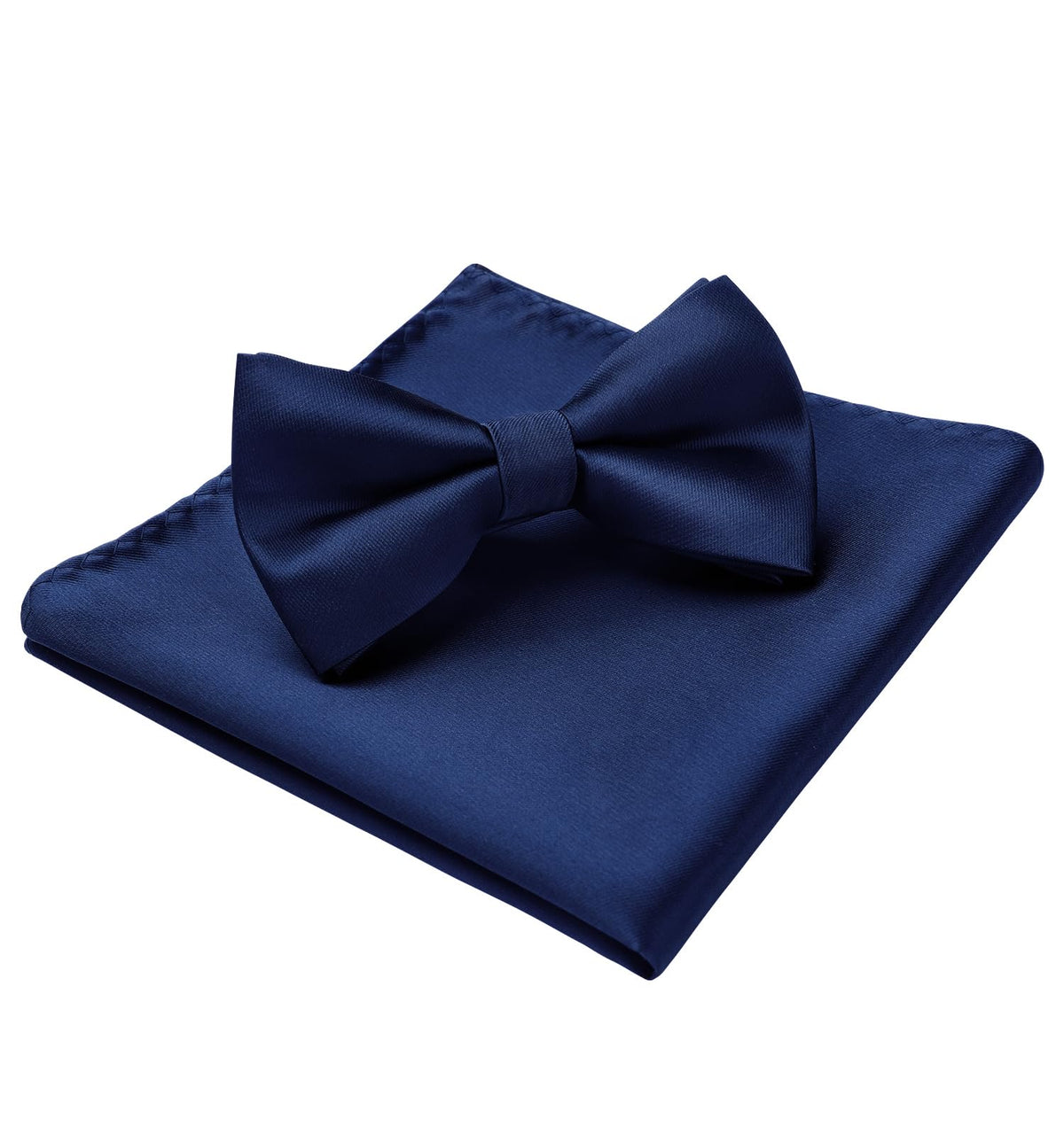 HISDERN Bow Ties for Men Solid Color Pre-Tie Bow Tie and Pocket Square Set Classic Formal Tuxedo Bowties for Wedding Party