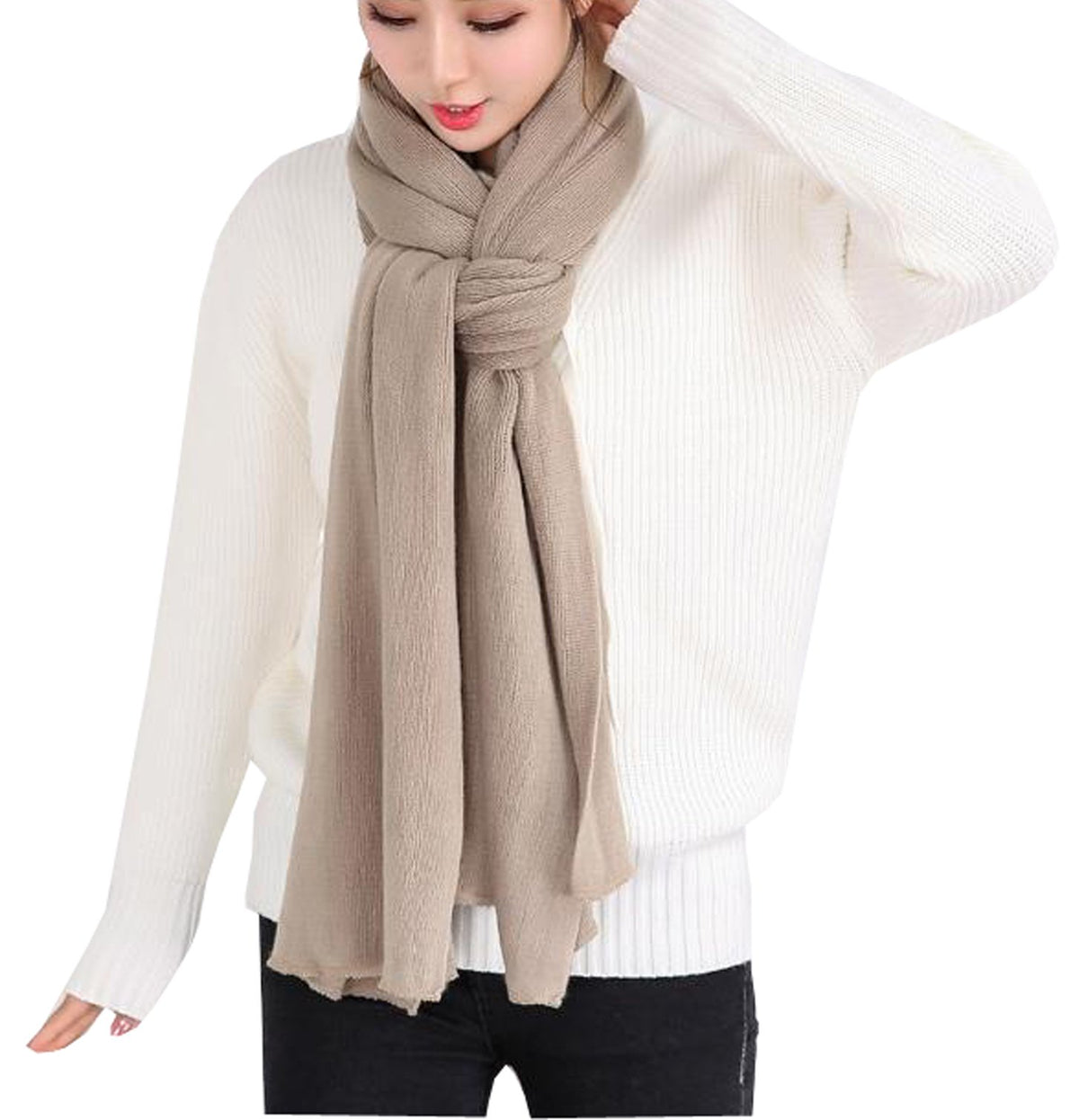 Wander Agio Women's Warm Scarves Long Shawl Winter Warm Large Scarf Pure Color