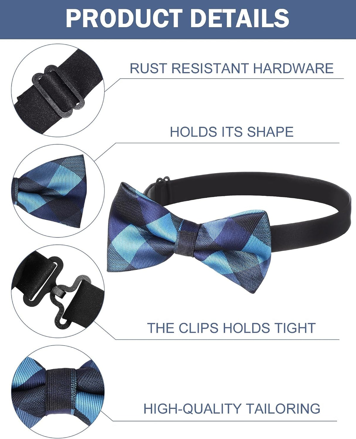 Chicingyou 12 Pre Tied Bowties and Pocket Square Set for Men
