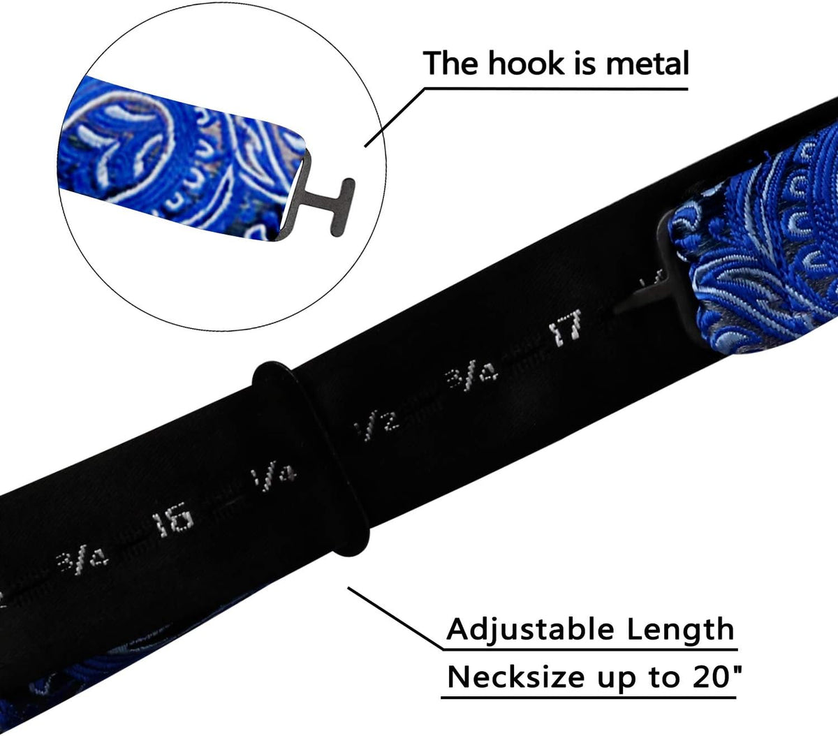 Alizeal Mens 2pcs Gradient Paisley Bow Tie Set