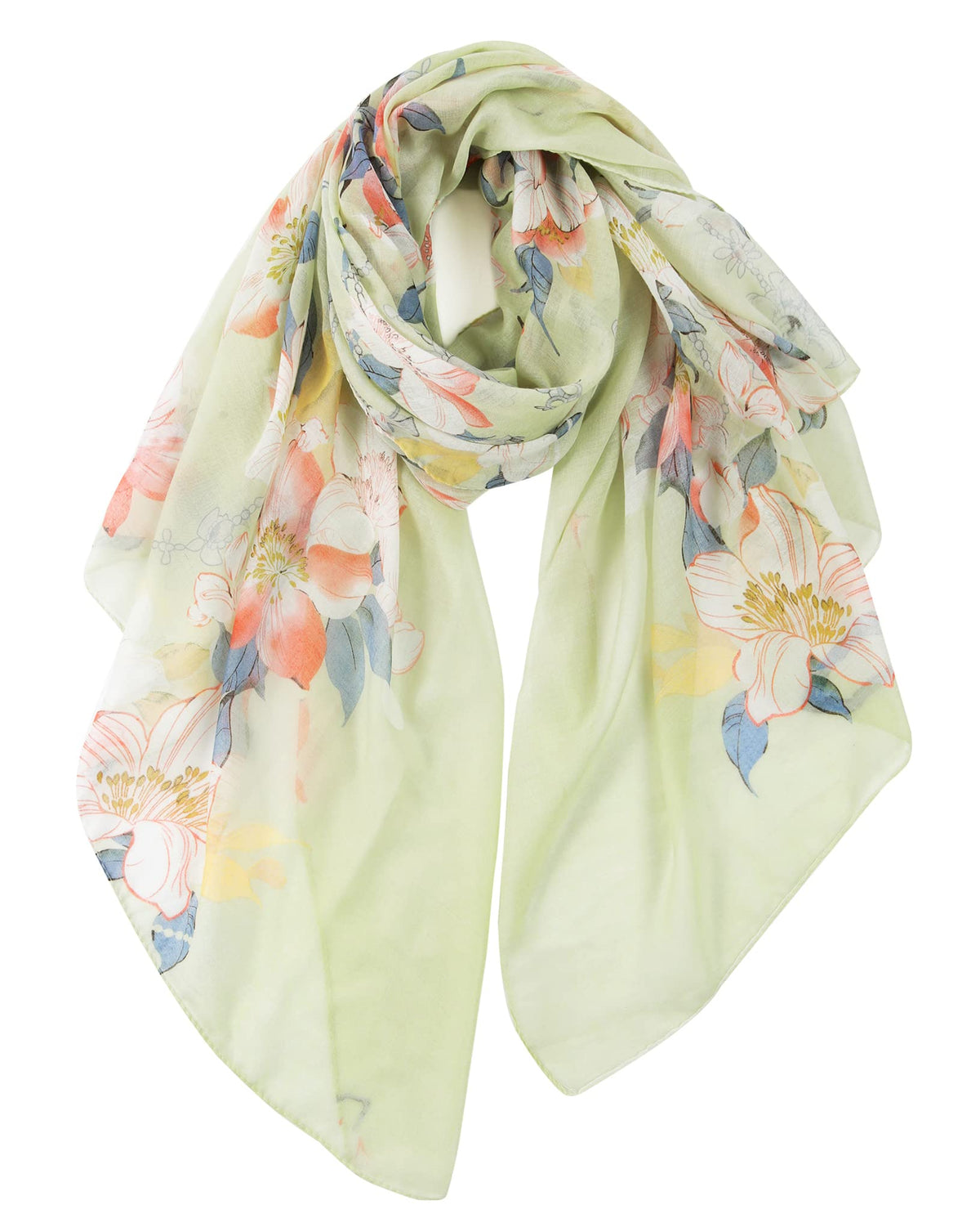 GERINLY Lightweight Scarves Fashion Print Cotton Feel Scarf for Women Shawl