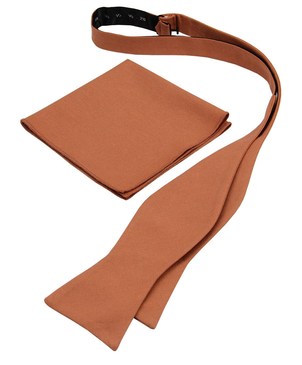 Mens Solid Linen Self Tie Bow Ties and Pocket Square Set - Butterfly Bowtie - Wedding