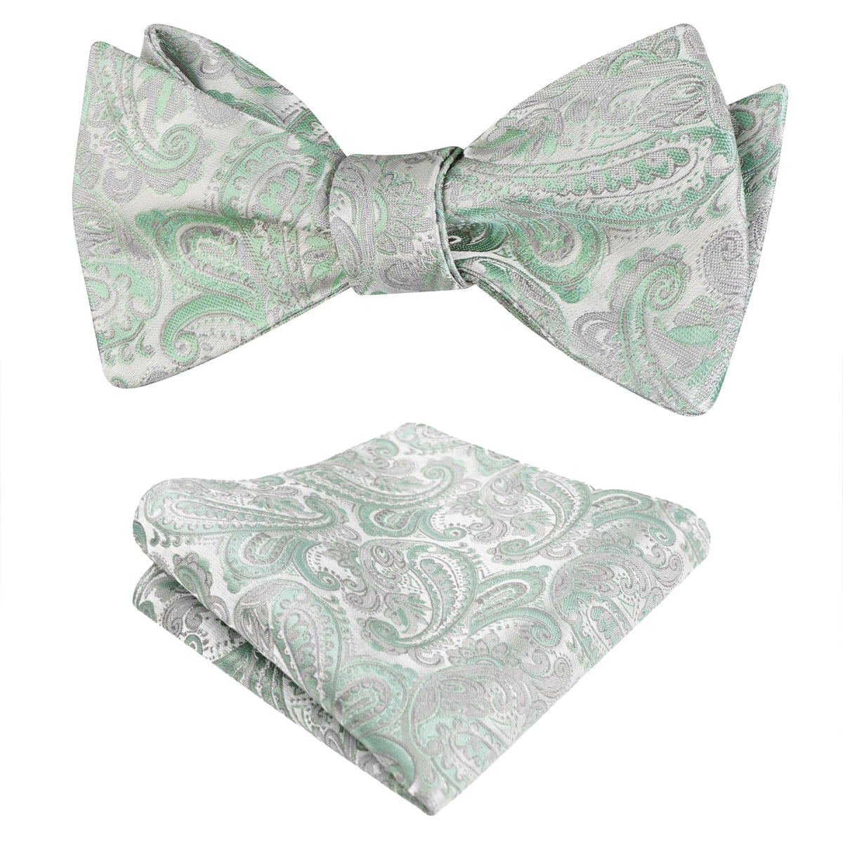 Alizeal Mens 2pcs Paisley Jacquard Bow Tie Set