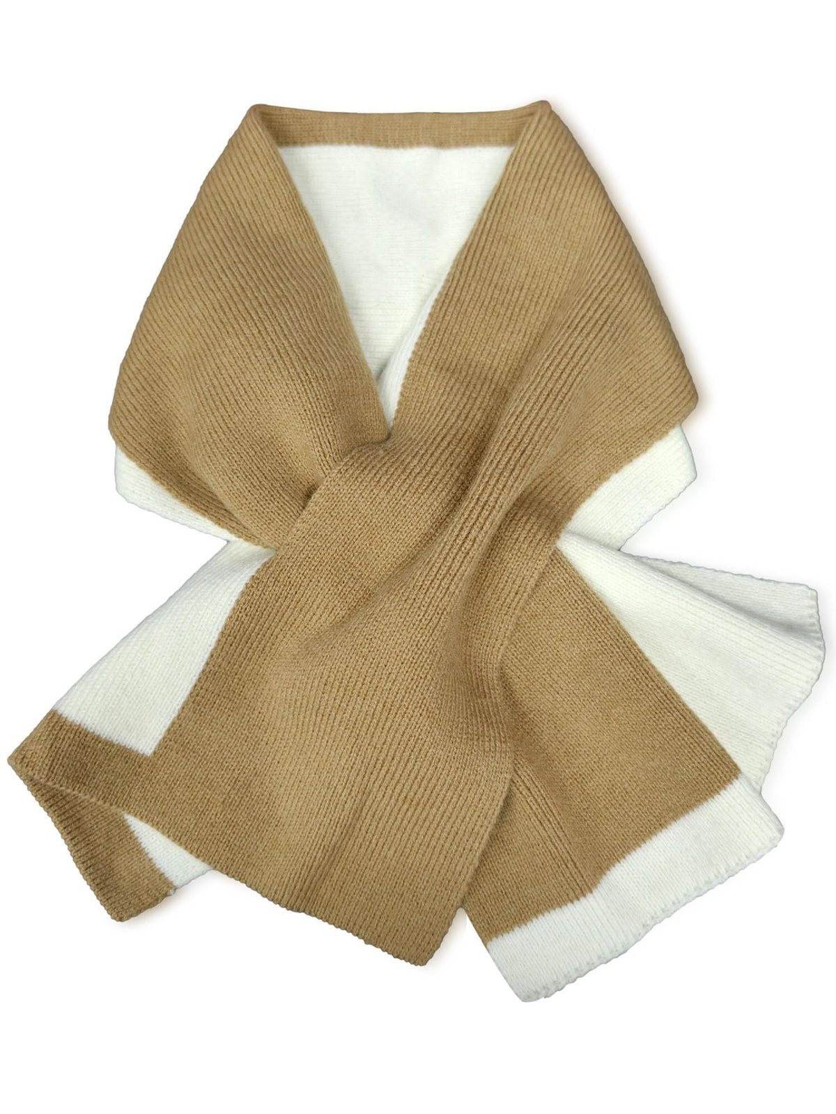 huablo Women’s Winter Knit Pull-Through Scarves, Lightweight Knitted Scarf, Color‑block Short Scarf, hiking scarves for Men