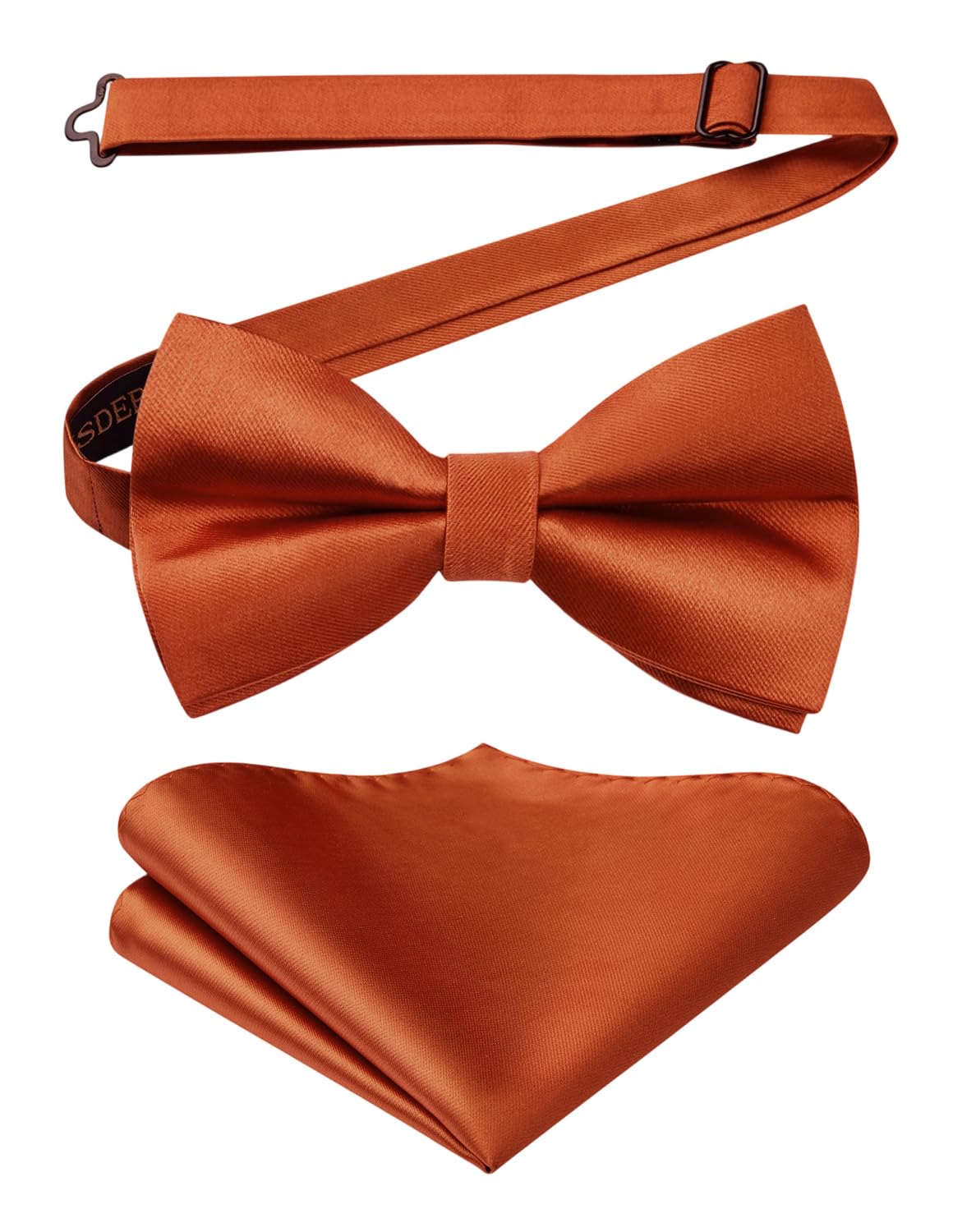 HISDERN Bow Ties for Men Solid Color Pre-Tie Bow Tie and Pocket Square Set Classic Formal Tuxedo Bowties for Wedding Party