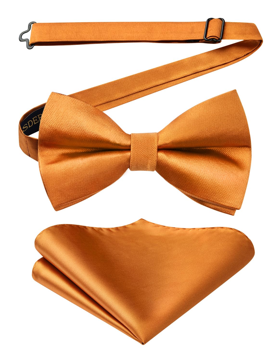 HISDERN Bow Ties for Men Solid Color Pre-Tie Bow Tie and Pocket Square Set Classic Formal Tuxedo Bowties for Wedding Party