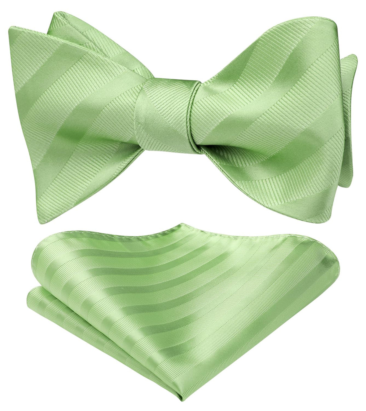 HISDERN Bow Ties for Men Striped Bowties Men's Self Tie Bowtie Handkerchief Formal Tuxedo Wedding Bowties and Pocket Square