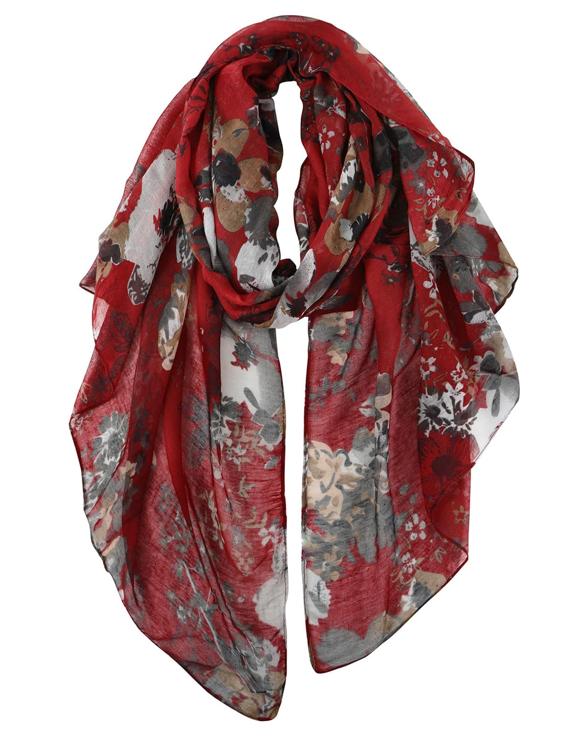 GERINLY Lightweight Scarves Fashion Print Cotton Feel Scarf for Women Shawl