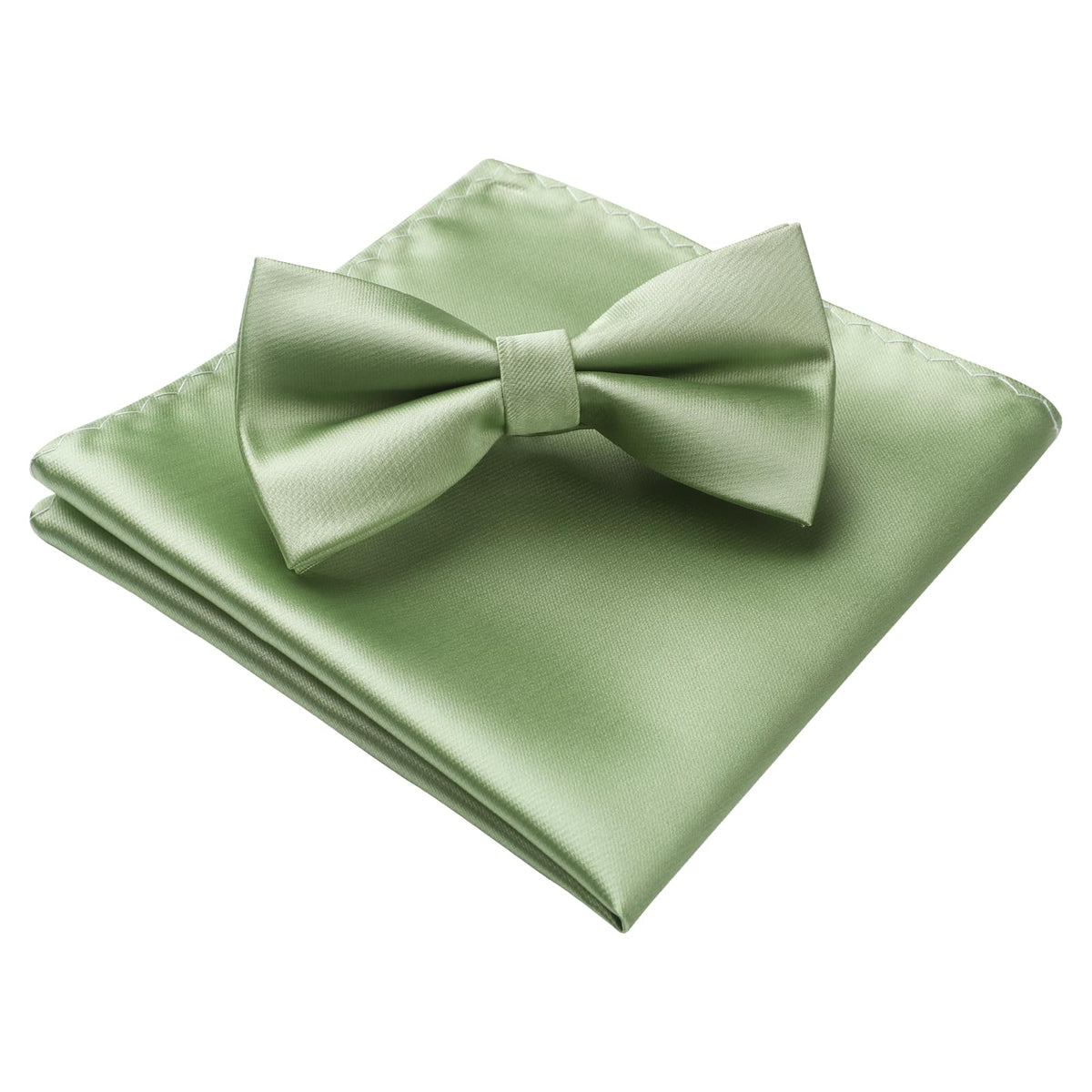 HISDERN Bow Ties for Men Solid Color Pre-Tie Bow Tie and Pocket Square Set Classic Formal Tuxedo Bowties for Wedding Party