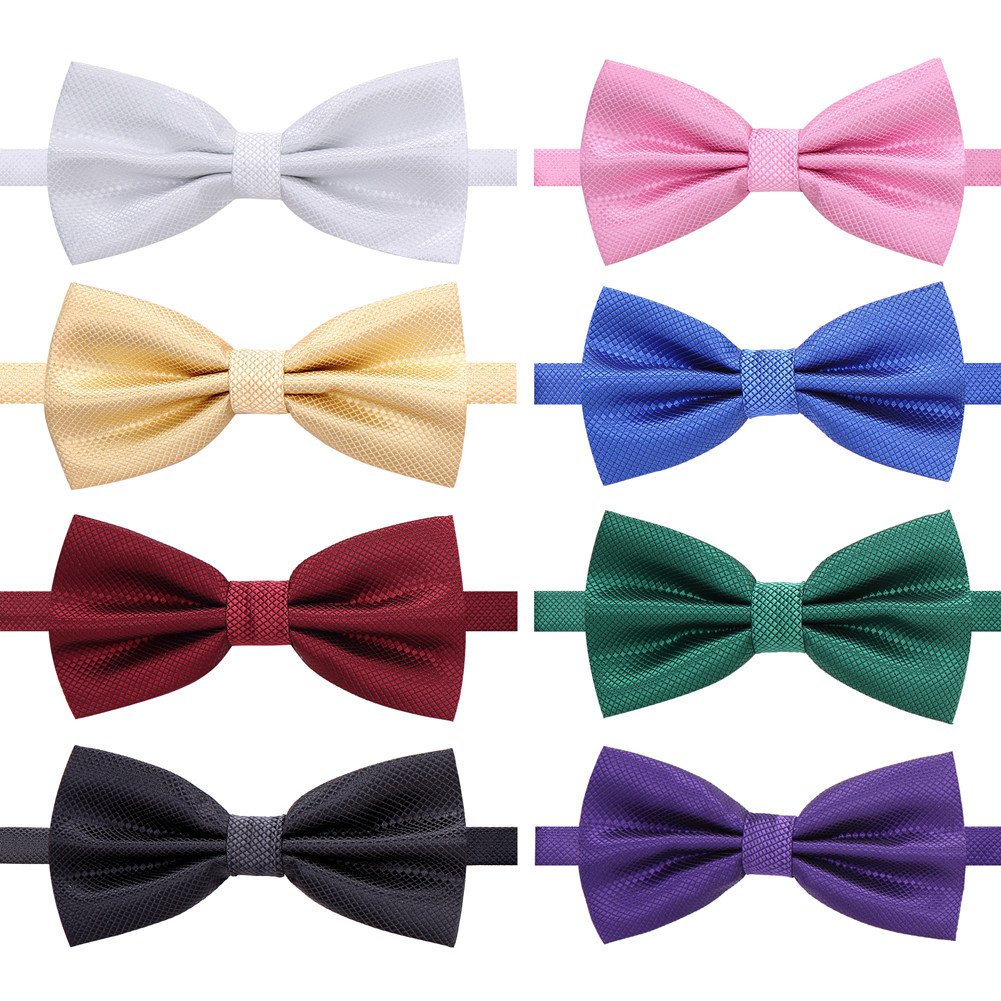 AUSKY 8 PACKS Elegant Adjustable Pre-tied Bow Ties for Men Boys (1&4&5&6&8 Pack for option)