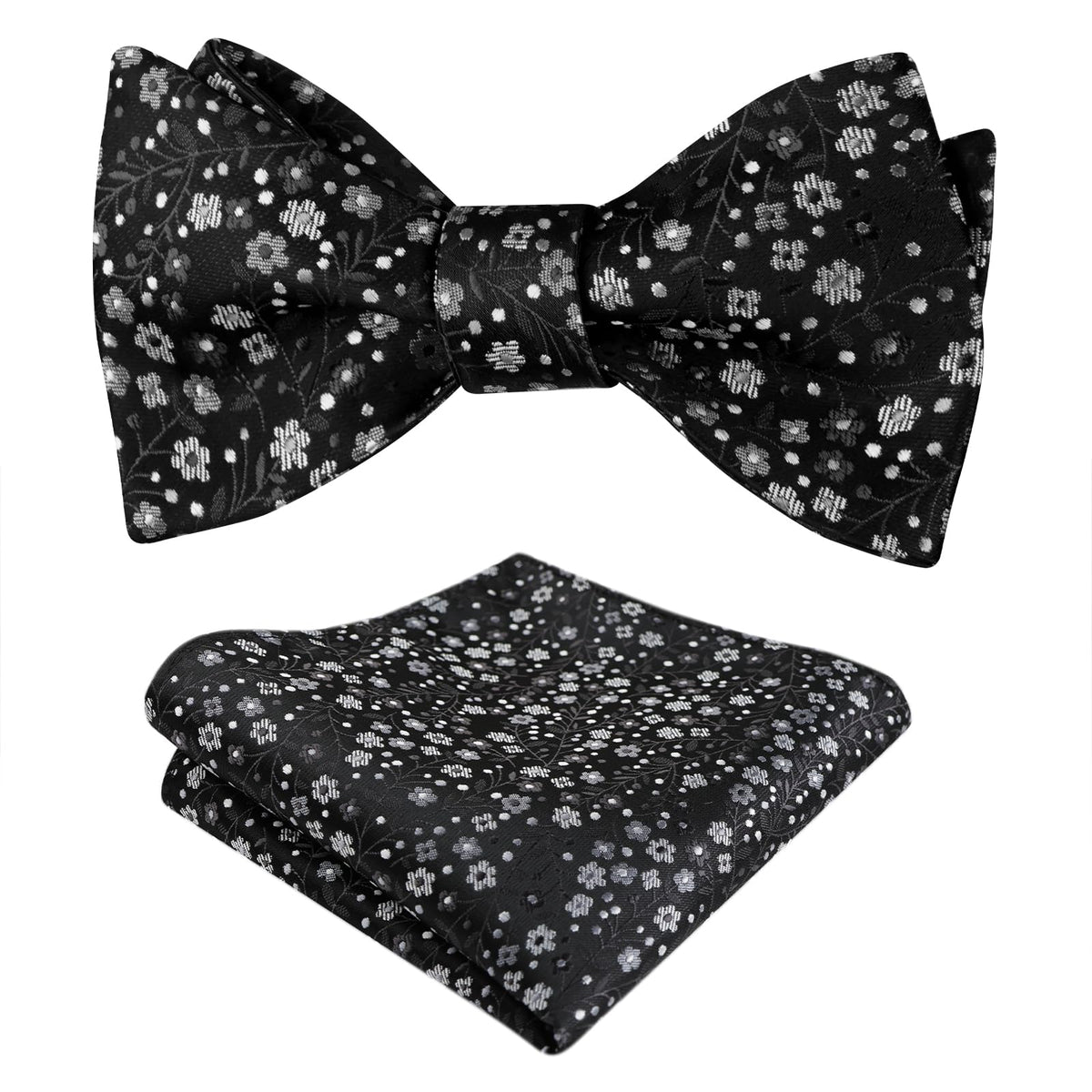 Alizeal Mens 2pcs Floral Pattern Bow Tie Set
