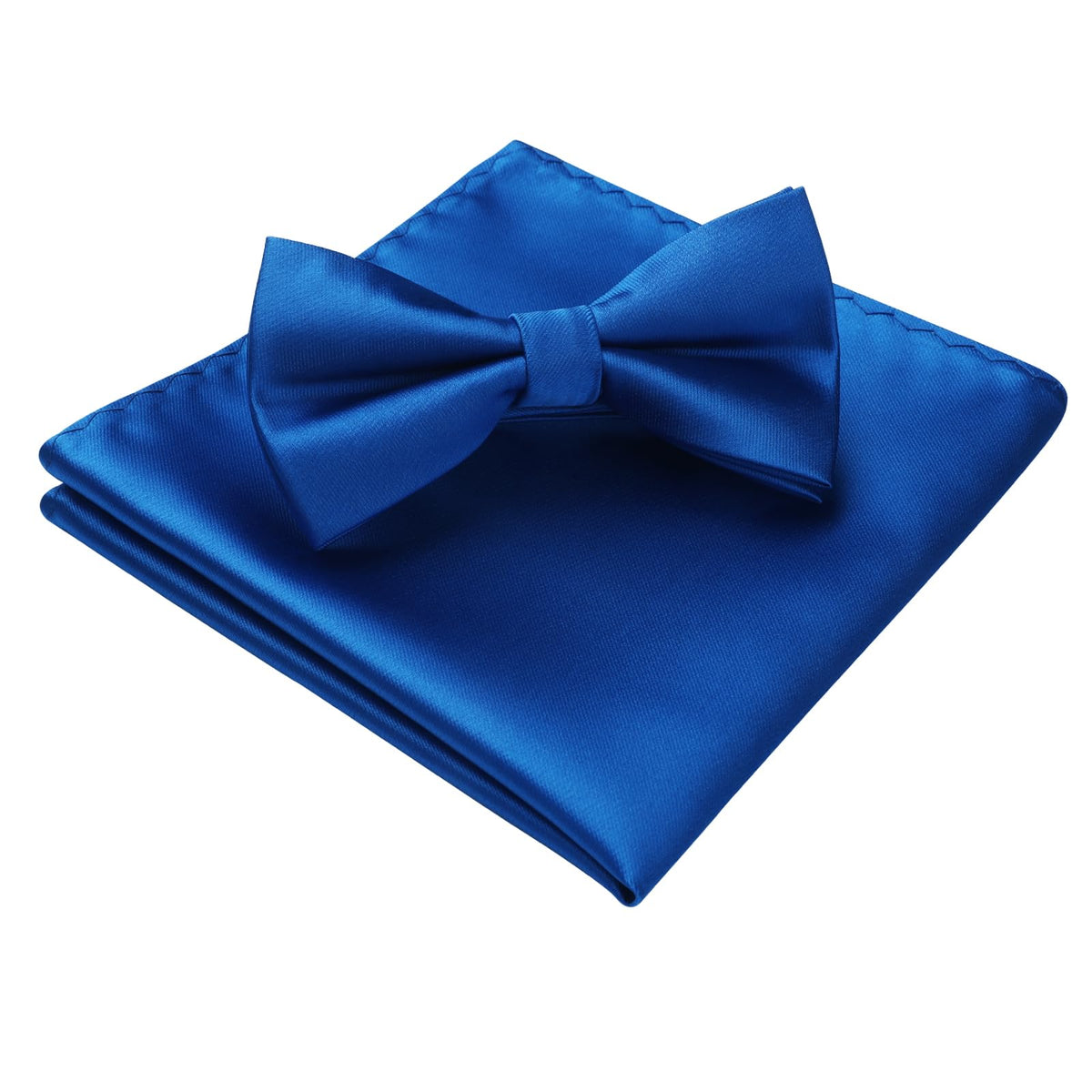 HISDERN Bow Ties for Men Solid Color Pre-Tie Bow Tie and Pocket Square Set Classic Formal Tuxedo Bowties for Wedding Party