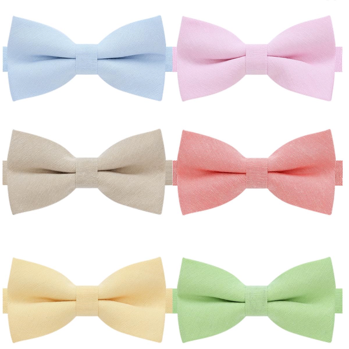 AUSKY 8 PACKS Elegant Adjustable Pre-tied Bow Ties for Men Boys (1&4&5&6&8 Pack for option)
