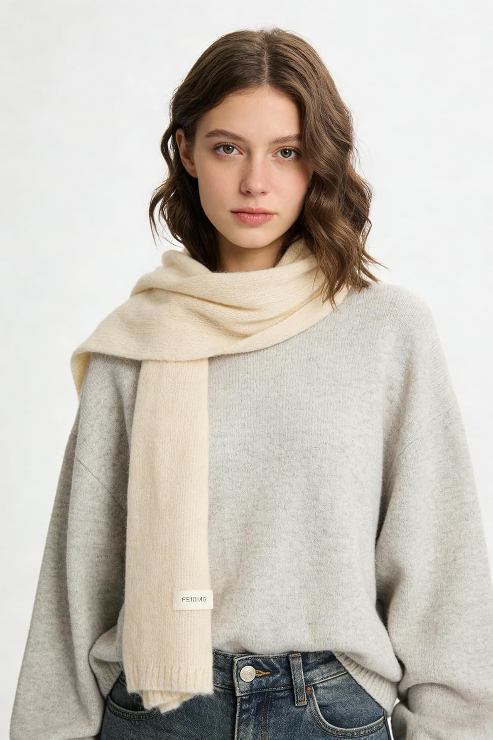 Women's Knit Scarf Warm Winter Scarves Long Neck Scarf for Cold Weather