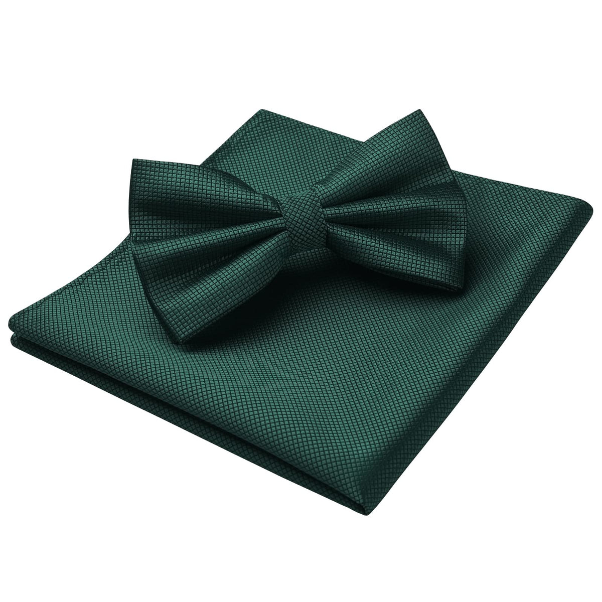 HISDERN Bow Ties for Men Solid Color Pre-Tie Bow Tie and Pocket Square Set Classic Formal Tuxedo Bowties for Wedding Party