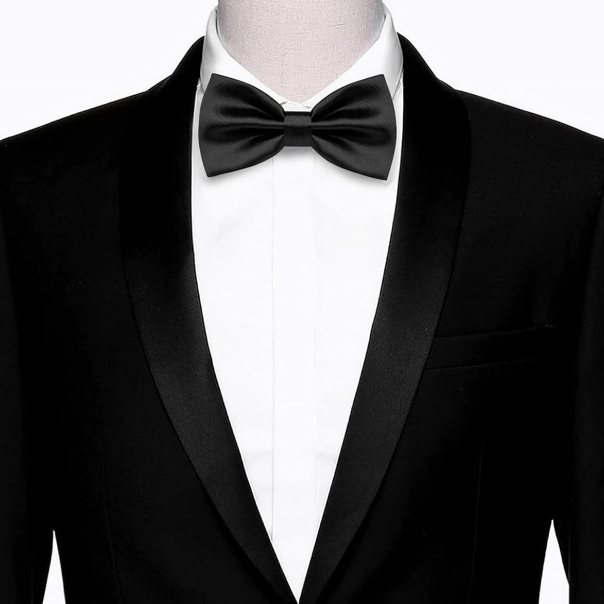 RBOCOTT Solid Color Bow Tie Adjustable Bowtie for Men