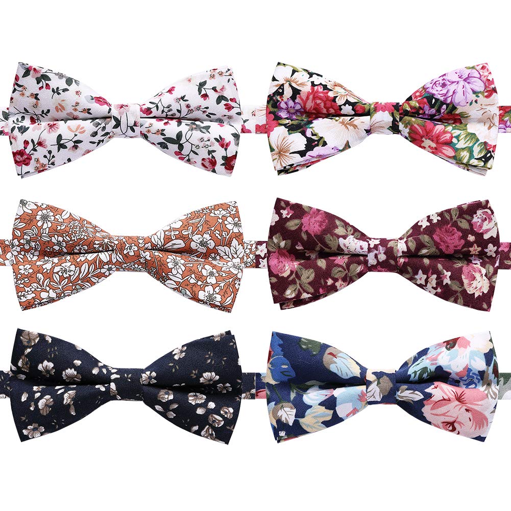AUSKY 8 PACKS Elegant Adjustable Pre-tied Bow Ties for Men Boys (1&4&5&6&8 Pack for option)