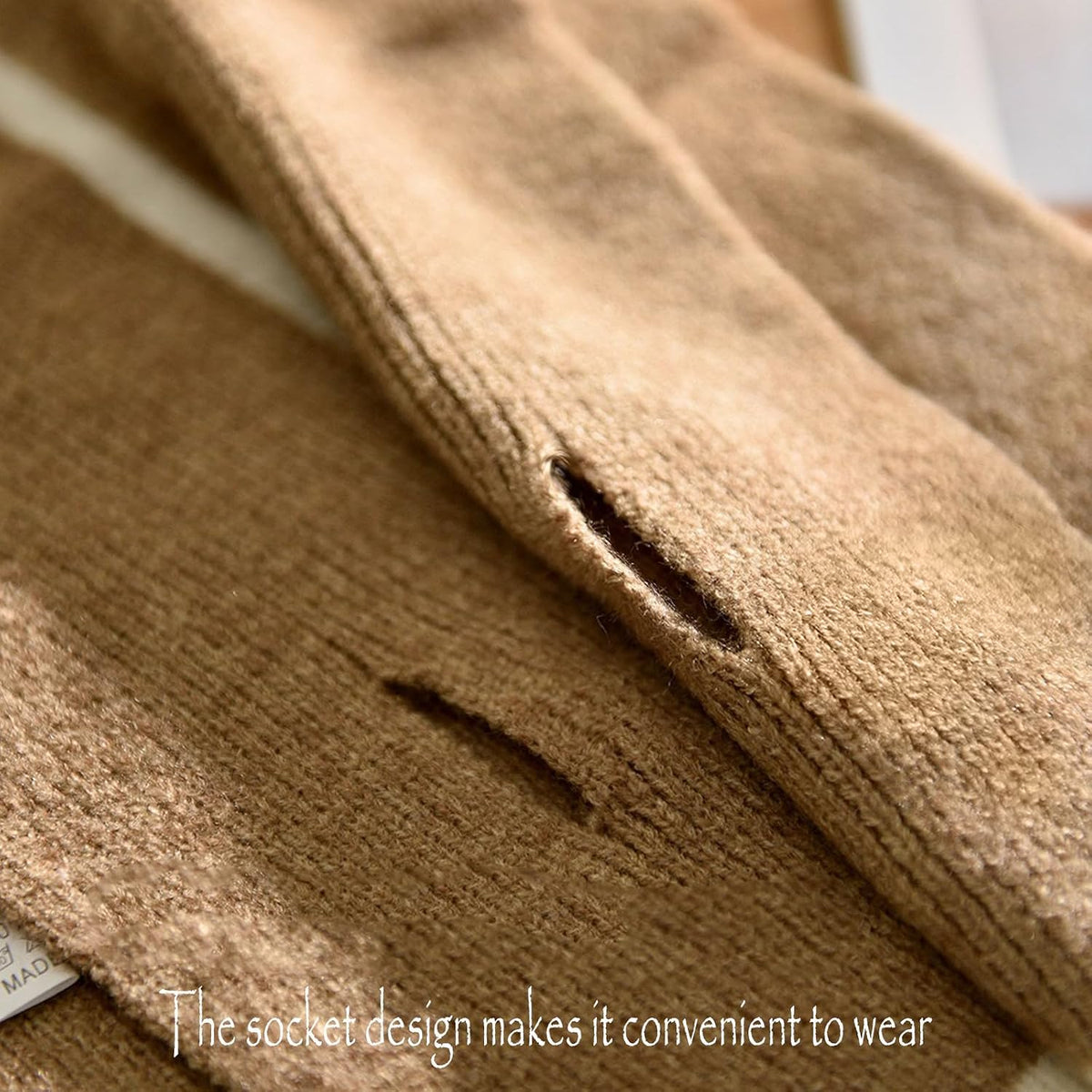 huablo Women’s Winter Knit Pull-Through Scarves, Lightweight Knitted Scarf, Color‑block Short Scarf, hiking scarves for Men