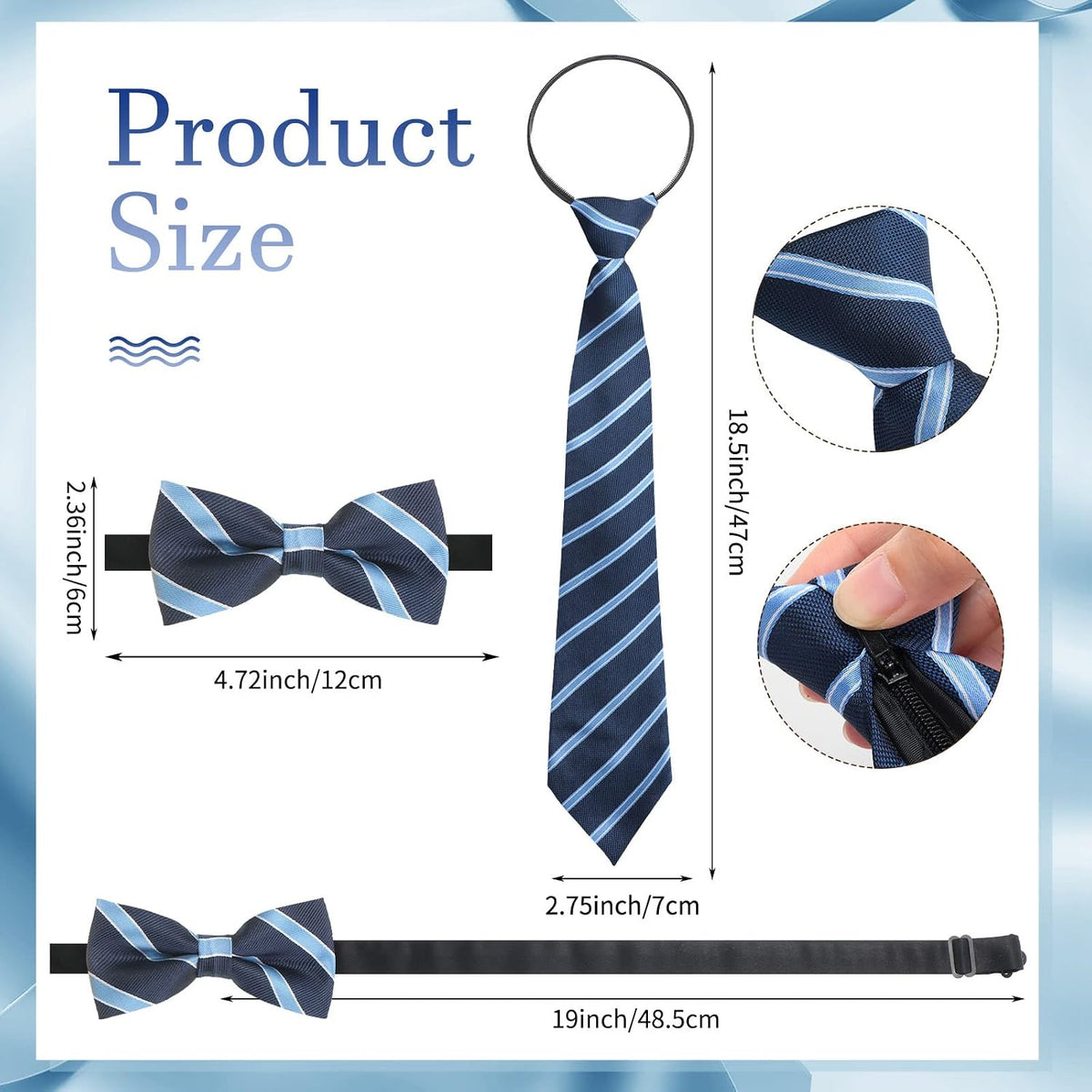 JaGely 32 Pcs Elegant Pre-tied Bow Ties with 4 Pcs Zipper Ties for Men